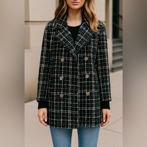 Dolce Cabo | Double Breasted Tweed Coat